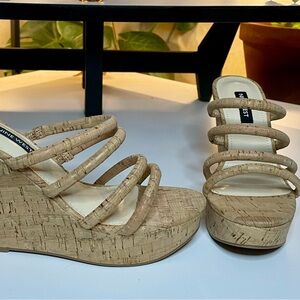 Nine West cork wedges